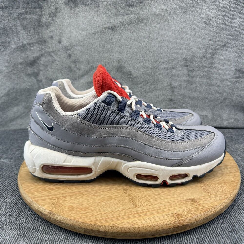 Nike Air Max 95 Shoes Mens Size 9 Gray Red Running Athletic Sneakers DB0250-001